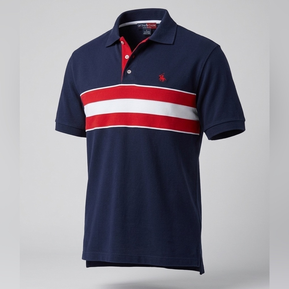 Of The Cross Navy Blue Polo - 100% Peruvian Cotton - Size Large